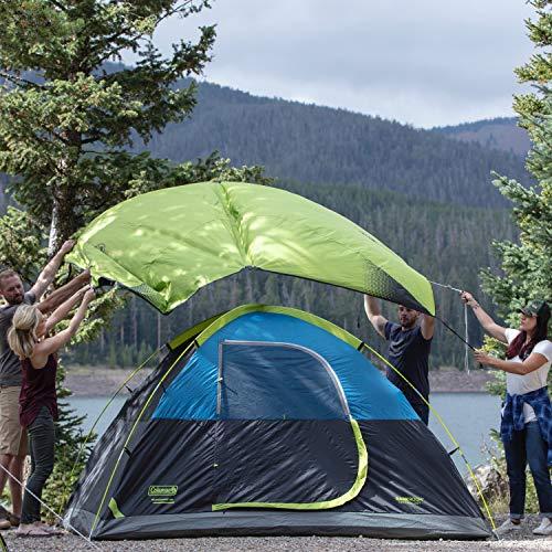 COLEMAN DOME CAMPING TENT | SUNDOME DARK ROOM TENT WITH EASY SET UP , GREEN/BLACK/TEAL, 4 PERSON | Coleman | 07
