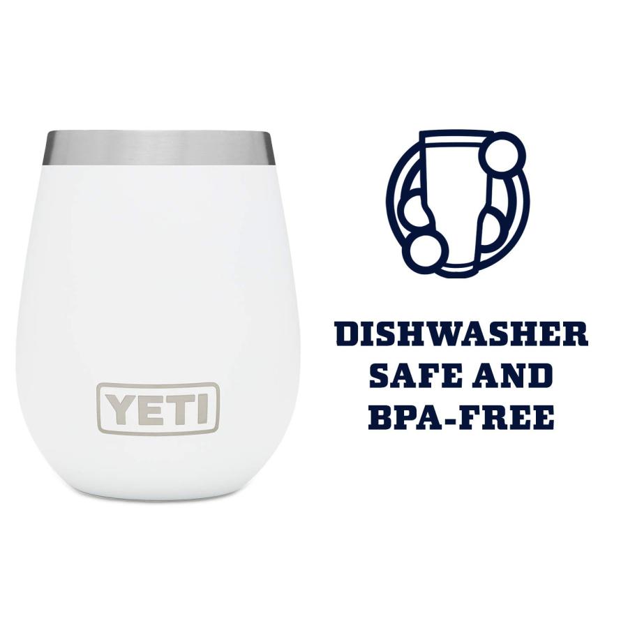 YETI Rambler 10オンス ワインタンブラー 真空断熱 ステンレス製、ホワイト | YETI | 03