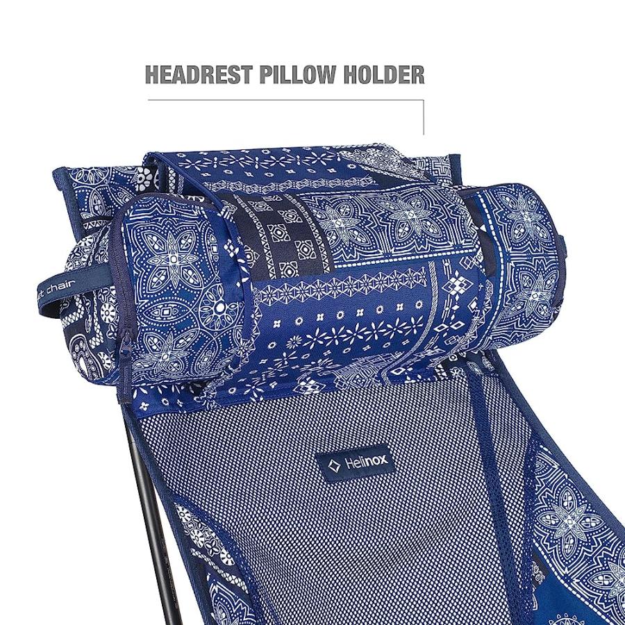 HELINOX SUNSET CHAIR LIGHTWEIGHT, HIGH-BACK, COMPACT, COLLAPSIBLE CAMPING CHAIR, BLUE BANDANA, WITH POCKETS | Helinox | 04