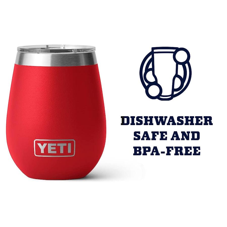 YETI RAMBLER 10 OZ WINE TUMBLER, VACUUM INSULATED, STAINLESS STEEL WITH MAGSLIDER LID, RESCUE RED | YETI | 03