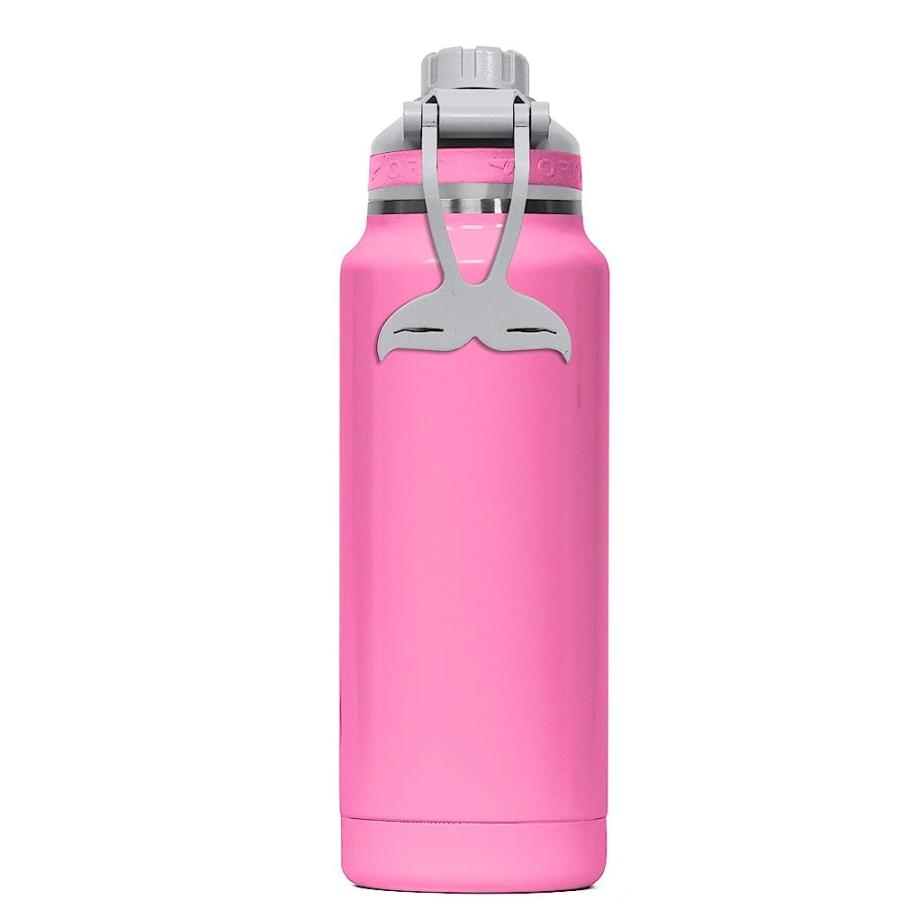 ORCA HYDRA 34 OZ. 18/8 STAINLESS STEEL INSULATED WATER BOTTLE, SCREW TOP SPORTS BOTTLE, POWDER COATED, WITH SILICONE GRIP WHALE TALE HANDLE, TOP | LES CREATIONS | 01
