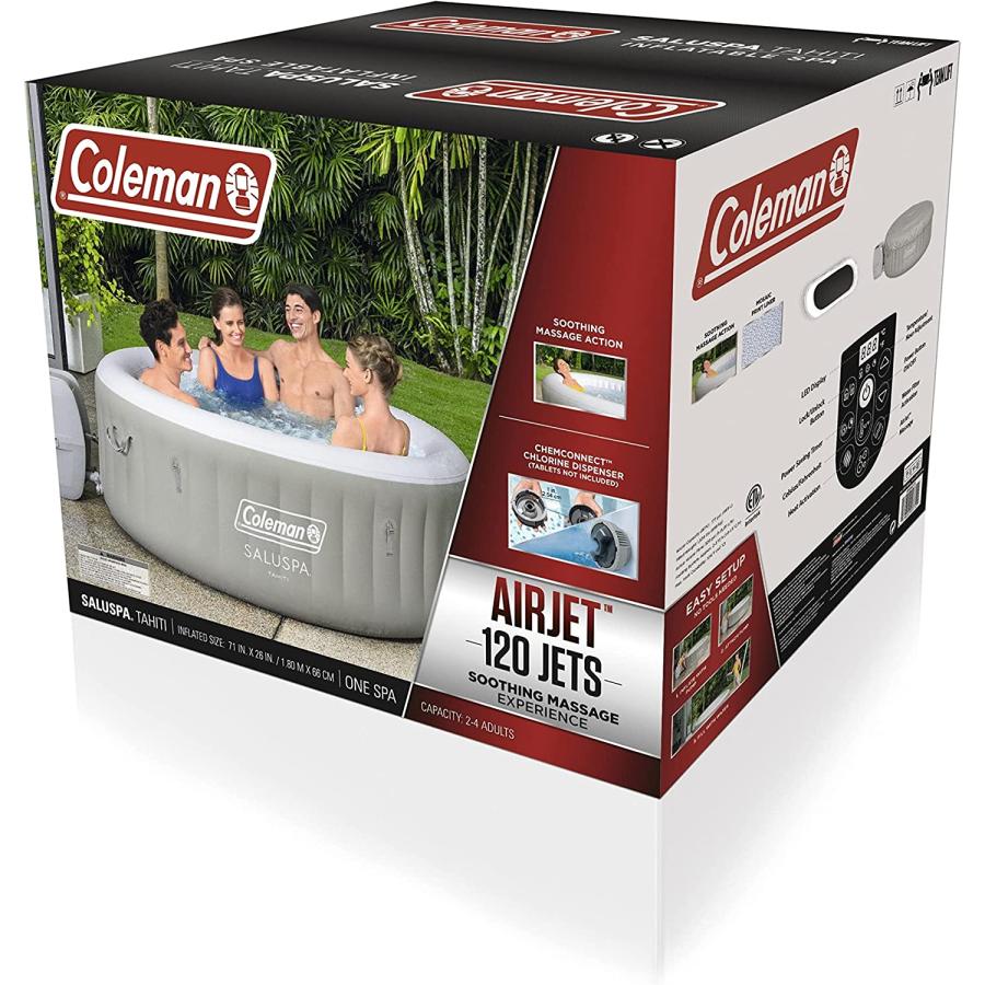 Coleman SaluSpa Tahiti Inflatable Hot Tub Spa, 2-4 Person AirJet Spa | Coleman | 01