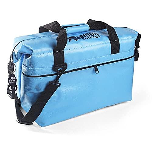 BISON COOLERS BLUE 12 CAN BLUE SOFT SIDED INSULATED COOLER BAG | MADE IN THE USA | BISON（アウトドア）