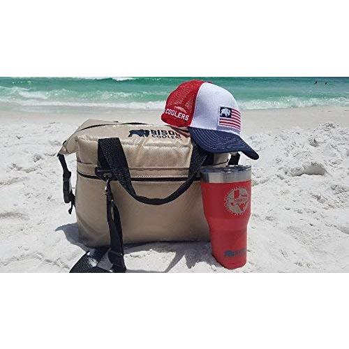 BISON COOLERS BLUE 12 CAN BLUE SOFT SIDED INSULATED COOLER BAG | MADE IN THE USA | BISON（アウトドア） | 08