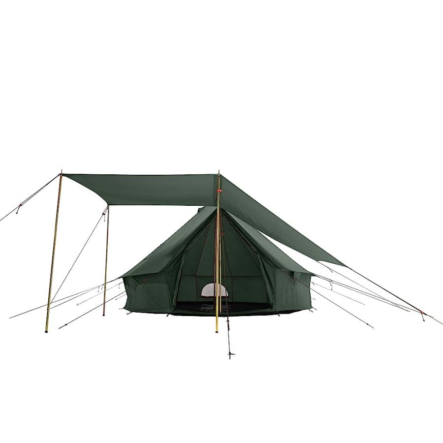 WHITEDUCK AWNING FOR CANVAS BELL TENT COMPLETE CANOPY WITH POLES FOR ALL SEASON CAMPING AND GLAMPING (OLIVE, 4 X 2.5 M) | WHITEDUCK | 01