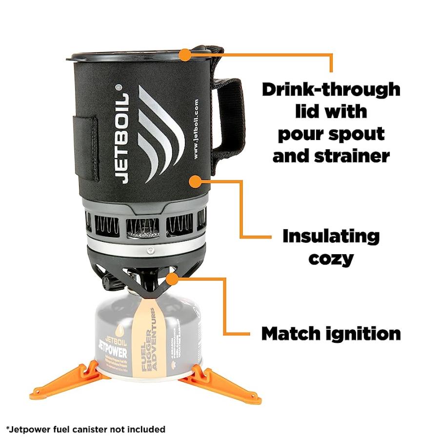 JETBOIL ZIP CAMPING STOVE COOKING SYSTEM, CARBON | JETBOIL | 02