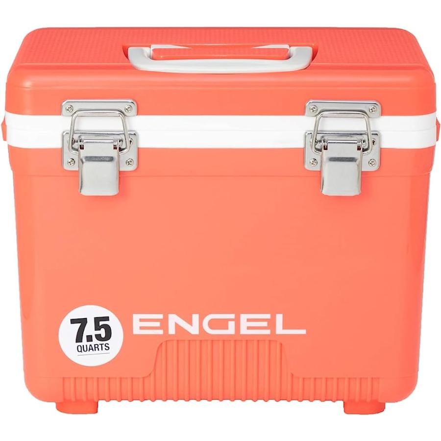 ENGEL UC7 7.5QT LEAK-PROOF, AIR TIGHT, DRYBOX COOLER AND SMALL HARD SHELL LUNCHBOX FOR MEN AND WOMEN IN CORAL | 