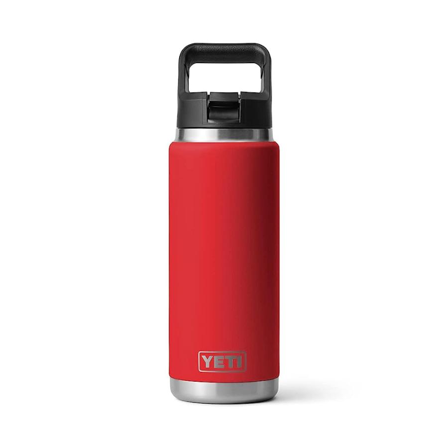 YETI RAMBLER 26 OZ BOTTLE, VACUUM INSULATED, STAINLESS STEEL WITH STRAW CAP, RESCUE RED | YETI | 02