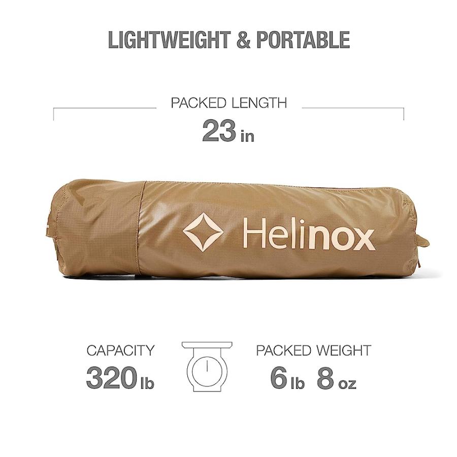 HELINOX COT MAX LIGHTWEIGHT, COMPACT, COLLAPSIBLE, PORTABLE CAMPING COT, COYOTE TAN | Helinox | 01