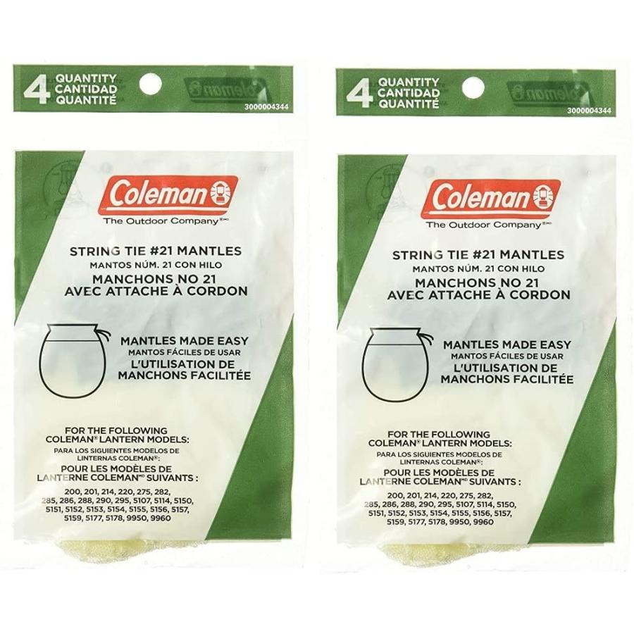 Coleman Standard String Tie #21 Mantles: 2-pkgs of 4 Mantles (8 Total Mantles) | Coleman | 02