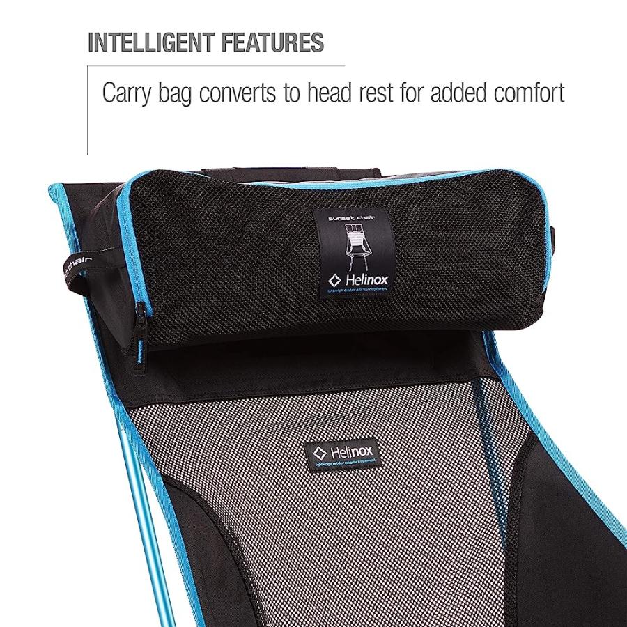 HELINOX SUNSET CHAIR LIGHTWEIGHT, HIGH-BACK, COMPACT, COLLAPSIBLE CAMPING CHAIR, BLACK, WITH POCKETS | Helinox | 06