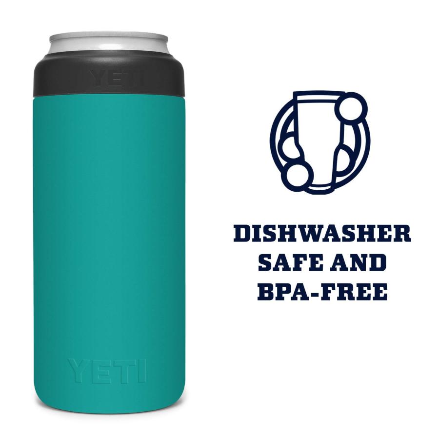 YETI Rambler 12オンス コルスター スリム缶クーラー:YETI 真空断熱 ステンレス製、アクアファーブルー | YETI | 04