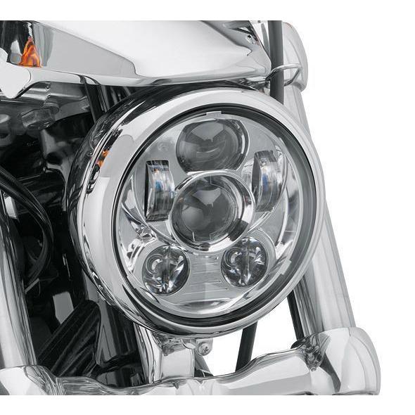 ハーレー ヘッドライト 5 3/4 LEDクロームヘッドライトデイメーカープロジェクターハーレーダイナのワイドグライドFXDWG用 5 3/4 LED