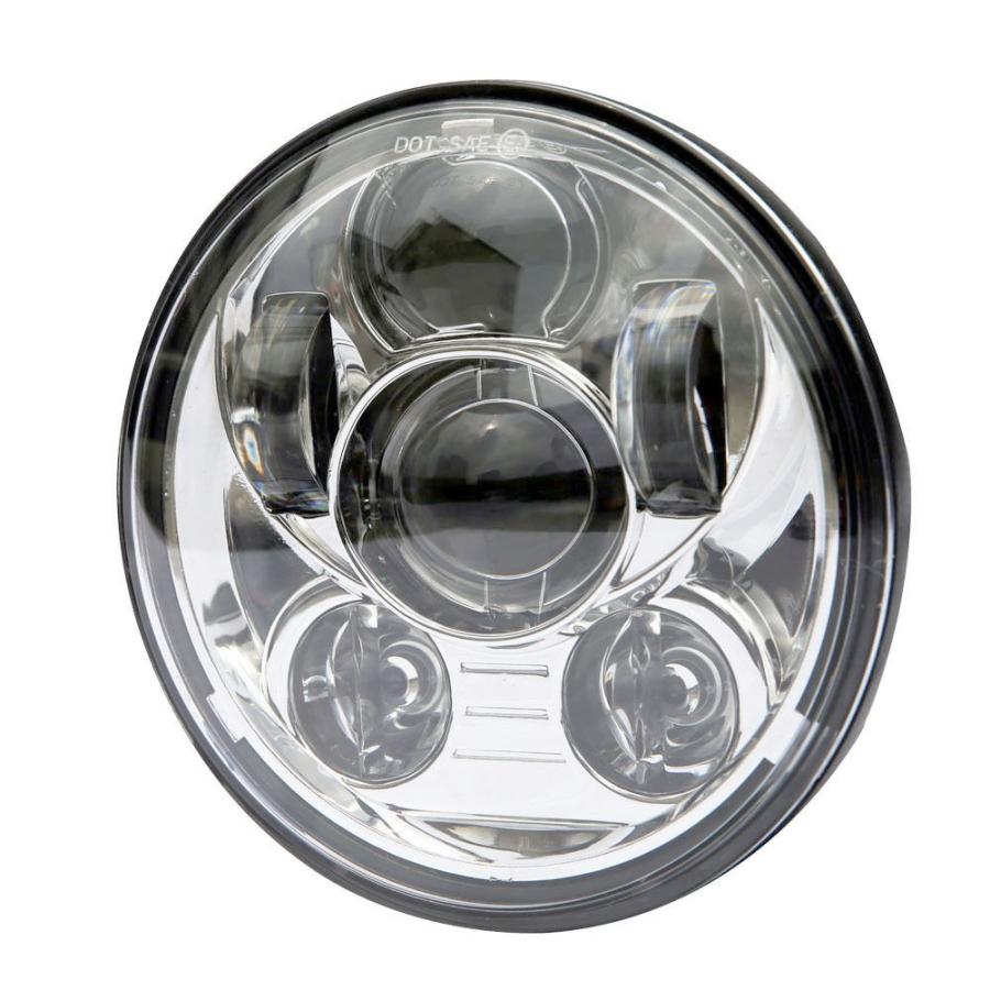 ハーレー ヘッドライト 5 3/4 LEDクロームヘッドライトデイメーカープロジェクターハーレーダイナのワイドグライドFXDWG用 5 3/4 LEDの画像