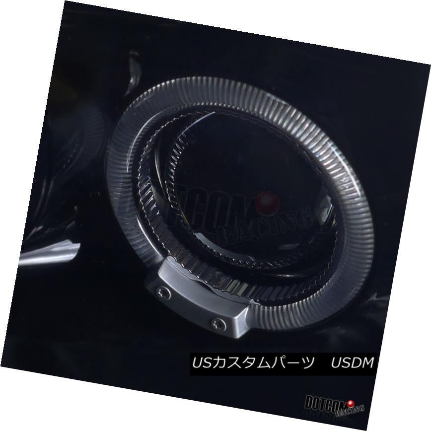 ヘッドライト 1996-1998 Honda Civic Glossy Black Smoke Halo LEDプロジェクターヘッドライトペア Forの画像