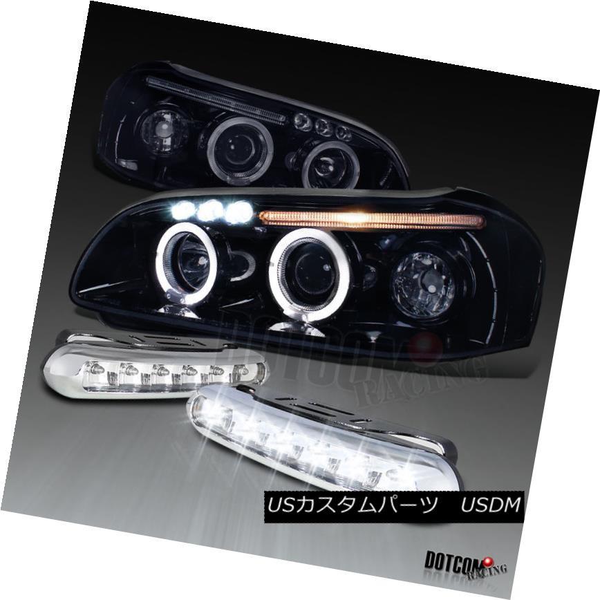 ヘッドライト ピアノブラックフィット2000-2001 Maxima Haloプロジェクターヘッドライト+ LED DRLフォグランプ Piano B