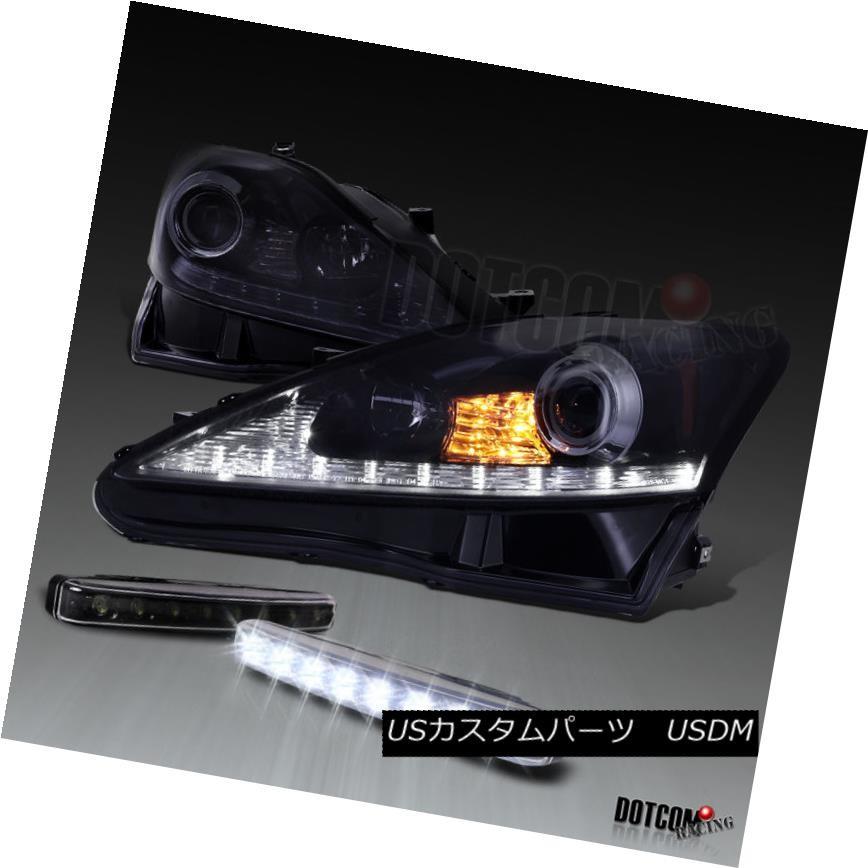 ヘッドライト 光沢ブラック2006-2009 IS250 IS350 SMD LEDプロジェクターヘッドライト+ 8-L
