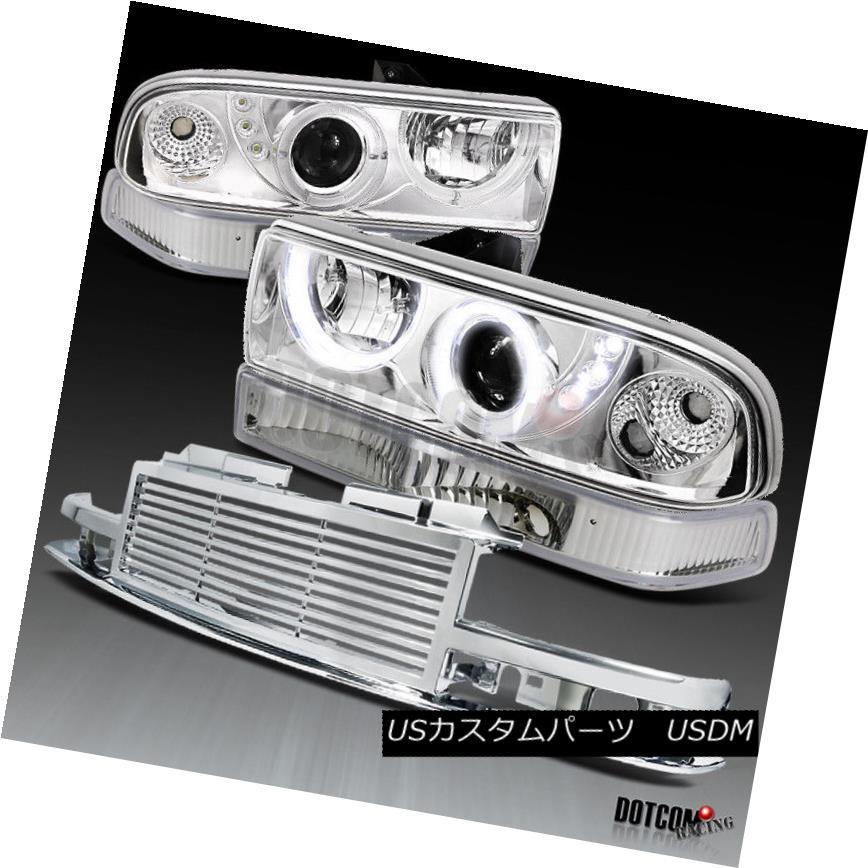 ヘッドライト Chevy 98-04 S10 Blazer Halo LEDプロジェクターヘッドライト+バンプ </ br>ランプ＆フードグ