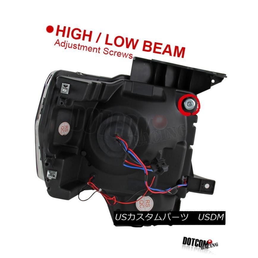 ヘッドライト 09-14 F150スモークLED DRLストリッププロジェクターヘッドライト+ Bla   ck Raptorの画像