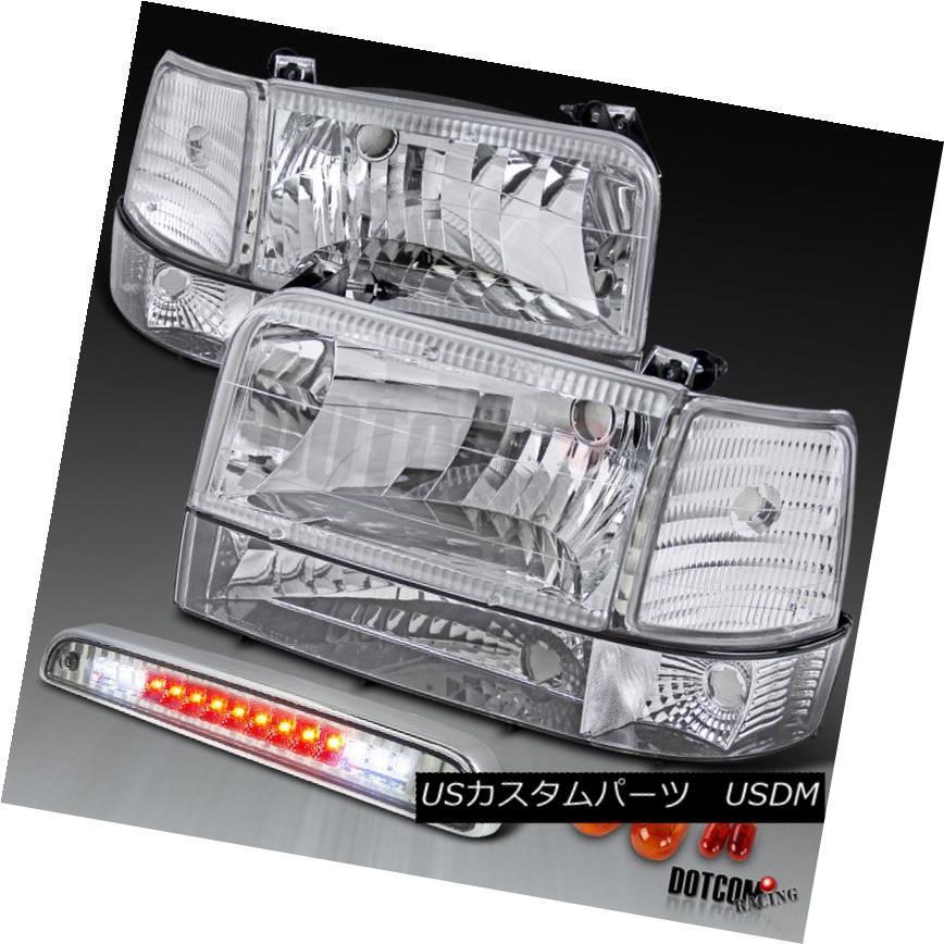 ヘッドライト 92-96 F150ブロンコクロームヘッドライトバンパーコーナーランプ+クリアLED 3Rdブレーキランプ 92-96 F150 Bro