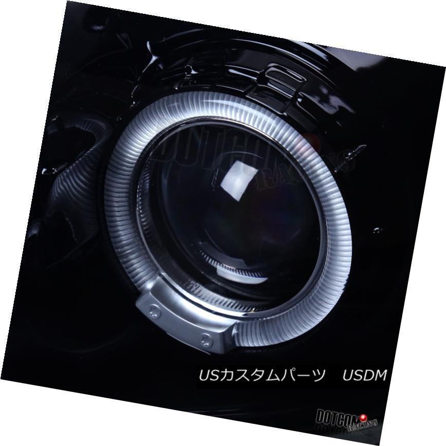 ヘッドライト 光沢ブラックダッジプリマス2000-2002ネオンLEDハロー煙プロジェクターヘッドライト Glossy Black Dodge Plyの画像