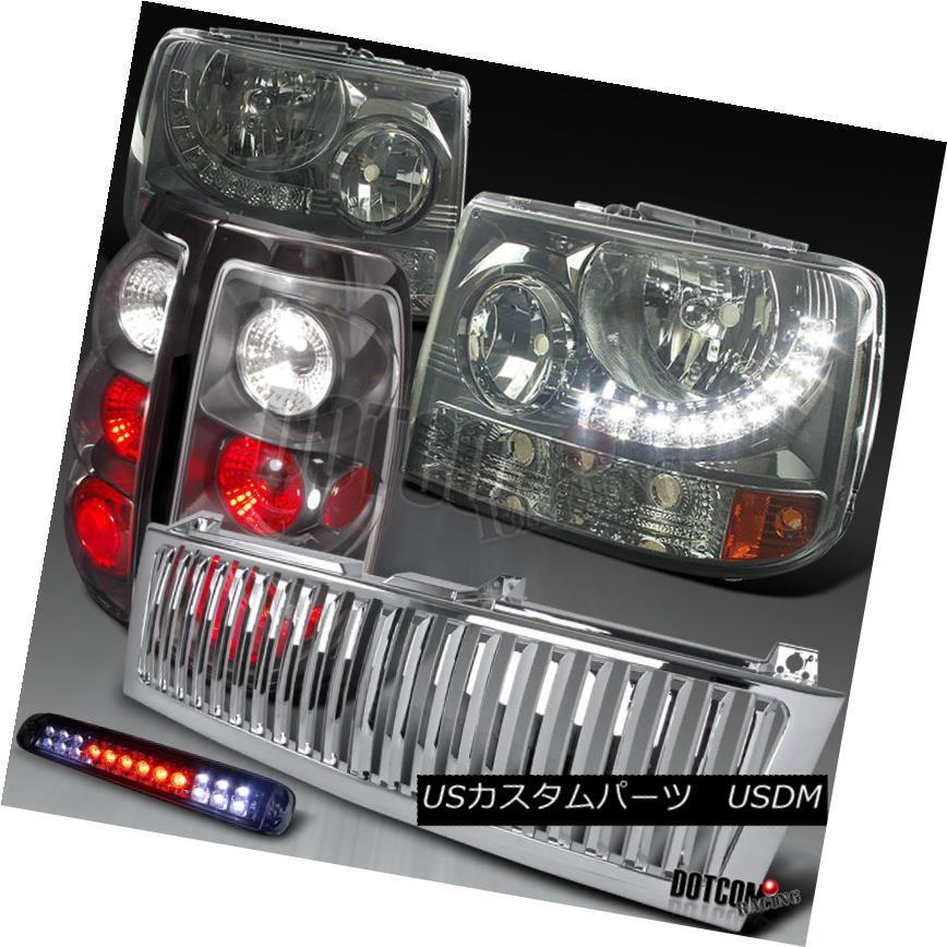 前照灯 99-02 Silveradoスモークヘッドライト+ LED 3Rd打ちきり+ブラックテールランプ+クローム小料理屋 99-02 Silv 車、バイク、自転車-ライト、レンズ
