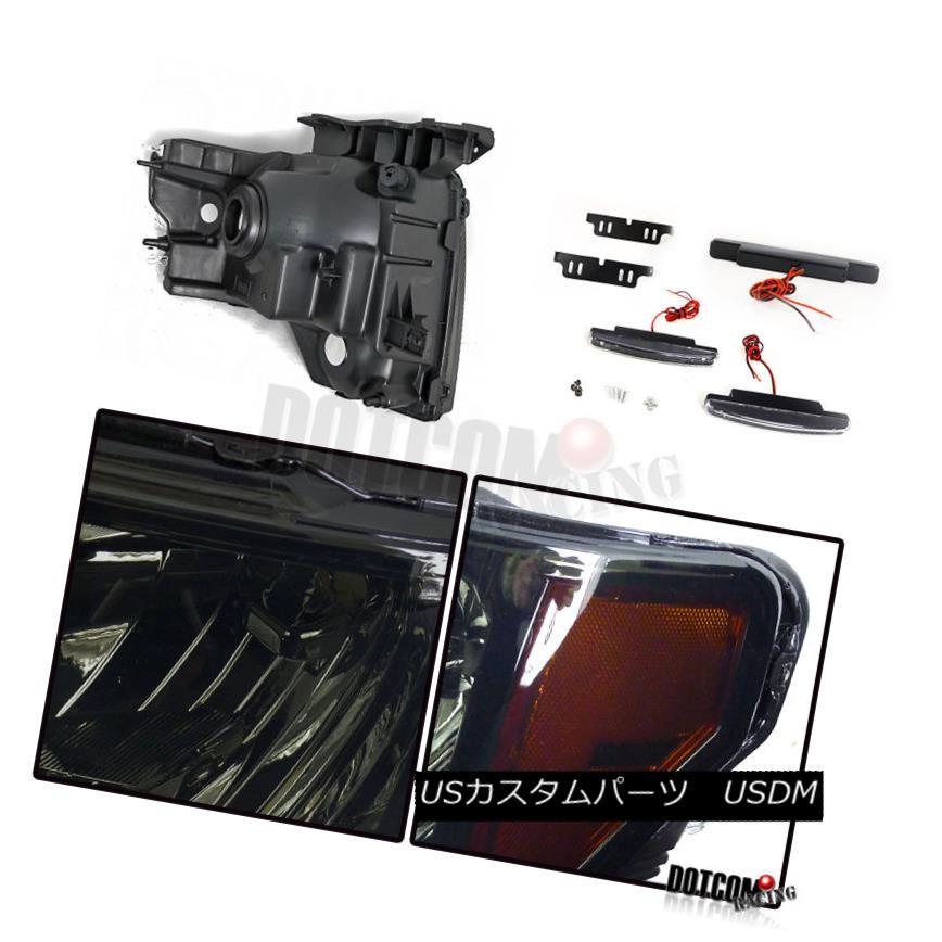 ヘッドライト 09-14フォードF 150ユーロクリスタルスモークヘッドライトW /リフレクター+ 8-LE  DフォグバンパーDRL 09の画像