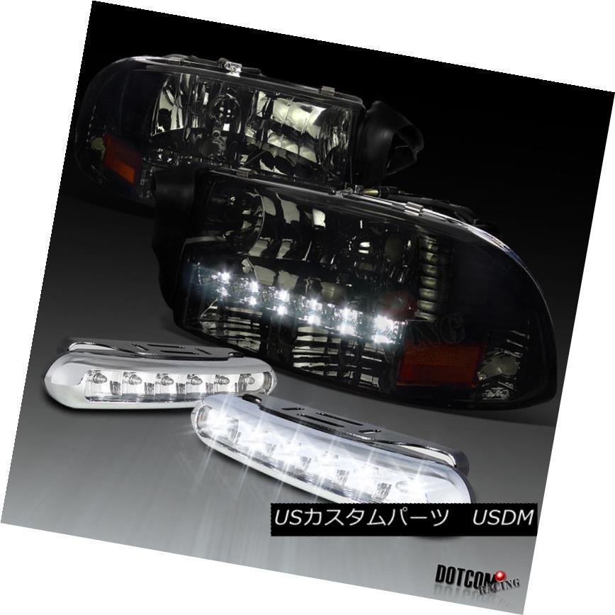 ヘッドライト 98-03 Dodge Durango DRLスモークヘッドライト+ドライ  ving LEDフォグランプ 98