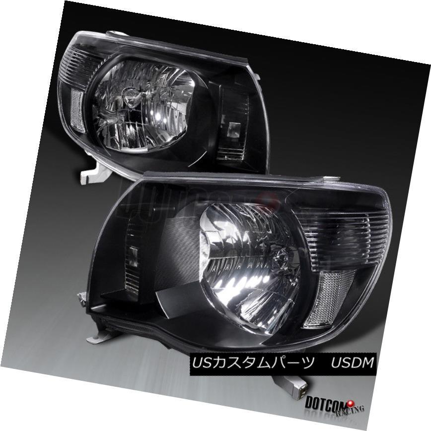 ヘッドライト 05-11トヨタタコマJDMダイヤモンドブラックヘッドライトランプ 05-11 Toyota Tacoma JDM Diamond Bl