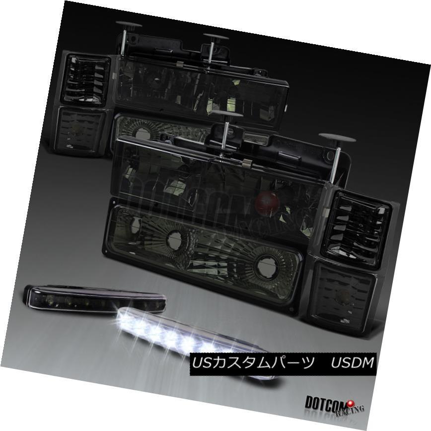 ヘッドライト 94-98シボレー郊外C / K C10煙ヘッドライトコーナーバンパーランプ+ 8-LED DRLフォグ 94-98 Chevy Sub