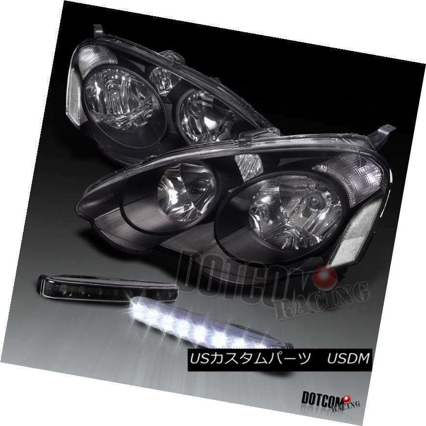 ヘッドライト 2002-2004 Acura RSX JDMブラックヘッドライト+ from tバンパーLED DRLフォ