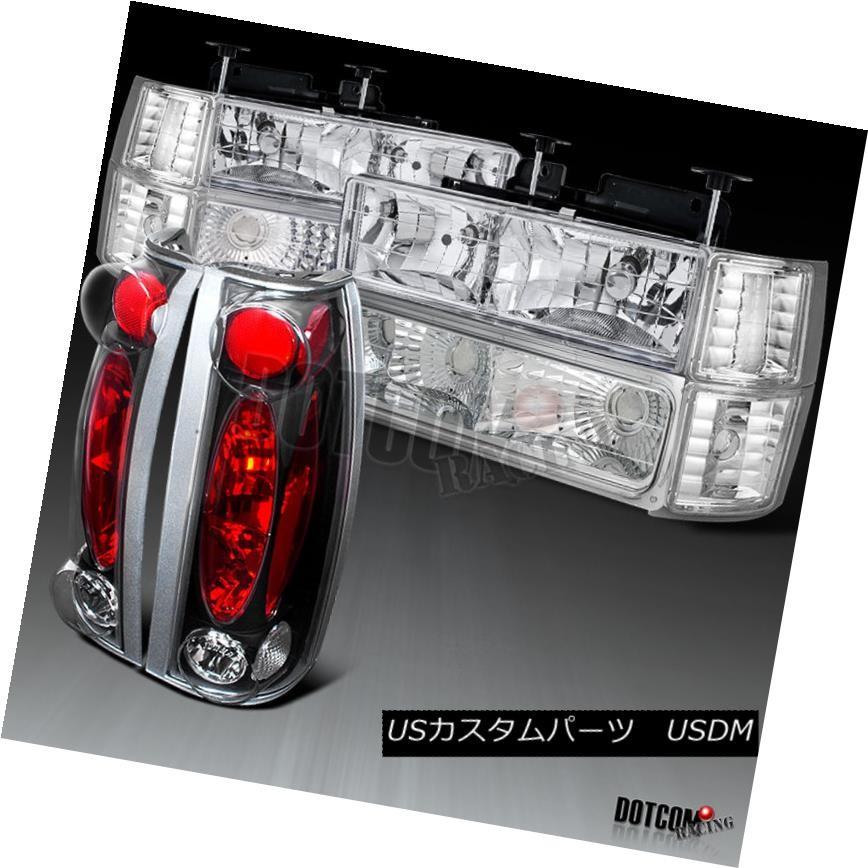 ヘッドライト 94-98 Chevy C / K C10ピックアップクロームヘッドライトコーナーバンパーランプ+ブラックテールランプ 94-98 Ch