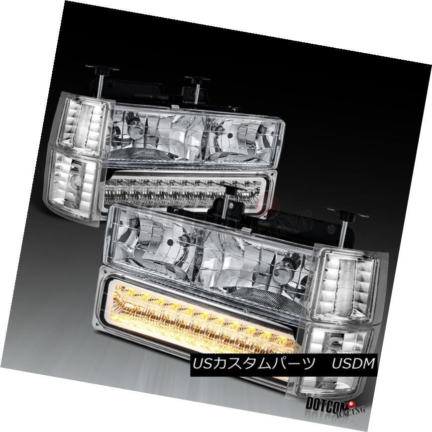 ヘッドライト 94-98シボレーC10シルバラード95-99タホクロームヘッドライト+ LEDバンパー+コーナーランプ 94-98 Chevy C10
