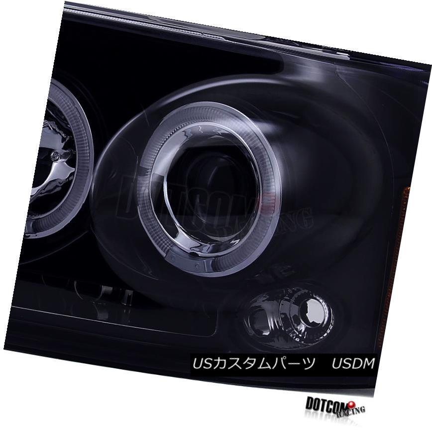 ヘッドライト 新しい光沢のある黒2004-2008フォードF  -  150デュアルヘイロープロジェクターLEDヘッドライト煙 New Glossyの画像
