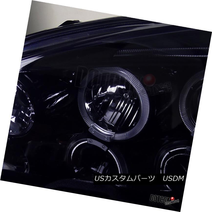 ヘッドライト 2002-2004 Acura RSX交換デュアル・ハロー・グロッシー・ブラック・プロジェクター・ヘッドライト・ペア 2002-2004の画像