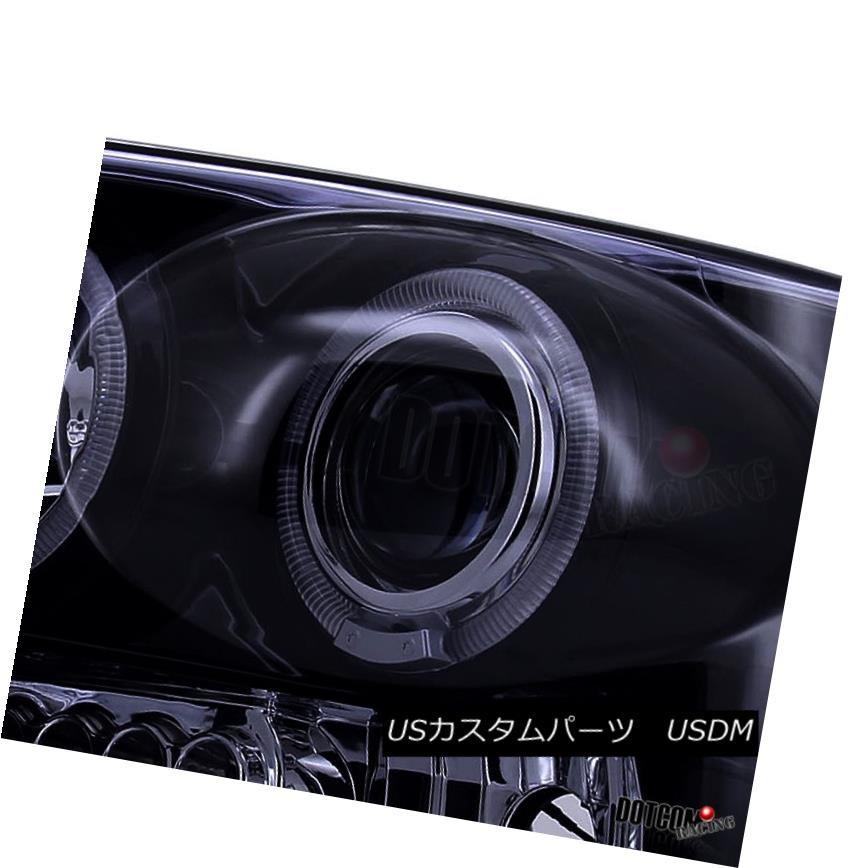 ヘッドライト 新しい光沢のあるピアノブラック2002-2005ダッジRAM LEDハロープロジェクターヘッドライトペア New Glossy Pianの画像