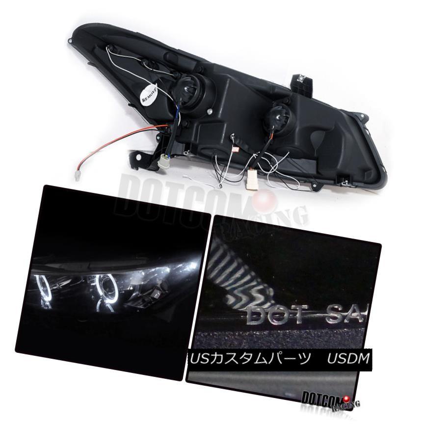 ヘッドライト Glossy Black Fit 2008-2012 Accord 2Dr Haloプロジェクターヘッドライト+ H1 6000K HIの画像