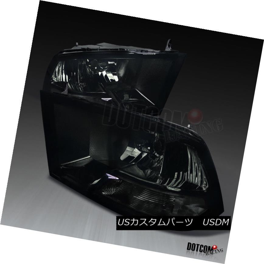 ヘッドライト 2009-2017 RAM 1500 2500 3500ピックアップ煙ダイヤモンドヘッドライトヘッドランプペア 2009-2017 RA