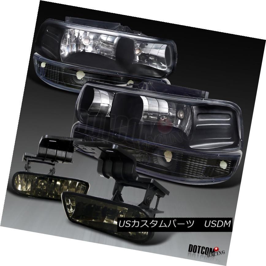 ヘッドライト 99-02 Silverado Black / Clearヘッドライト+ Bum  、ランプ/スモークレンズフォ