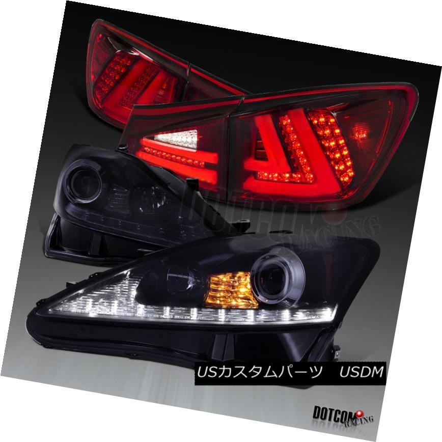 前照灯 2006-2008 IS250光輝黒いことLED DRLシグナルプロジェクターヘッドライト+レッドテールランプ 2006-2008 IS ライト、レンズ-自動車
