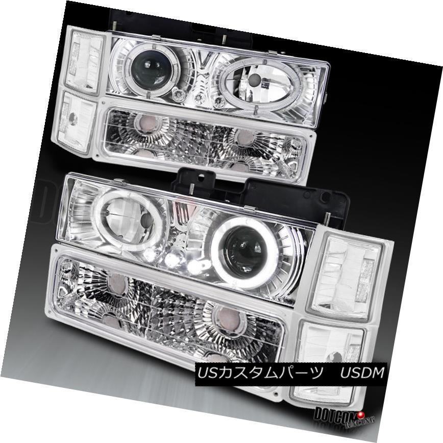 ヘッドライト 1994-1999 C10 C / K LED Haloクロームプロジェクターヘッドライト+ Bum  、ランプ