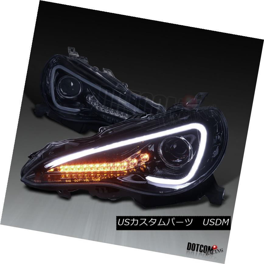 ヘッドライト 2012-2017 Scion FR-S LEDストリップ光沢のある黒プロジェクターヘッドライト+ LED信号86 2012-2017