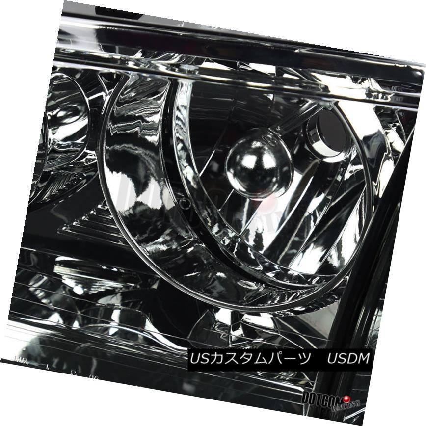 ヘッドライト 2006-2010ダッジ充電器の交換クロームスモークヘッドライトヘッドランプ左+右 2006-2010 Dodge Charger Reの画像