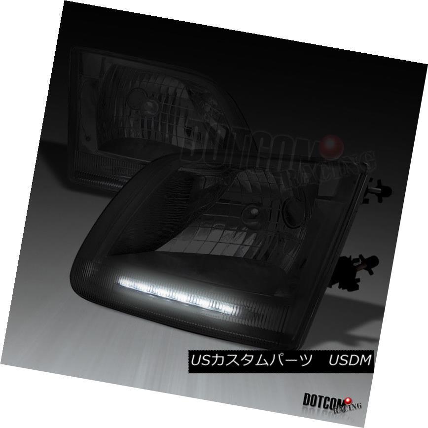 ヘッドライト フォード1997-2003 F150 F-150ピックアップスモークダイヤモンドLED DRLヘッドライトヘッドランプ Ford 199