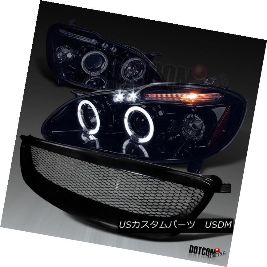 ヘッドライト 2003-2008 Corolla Glossy Black Halo LEDプロジェクターヘッドライト+メス