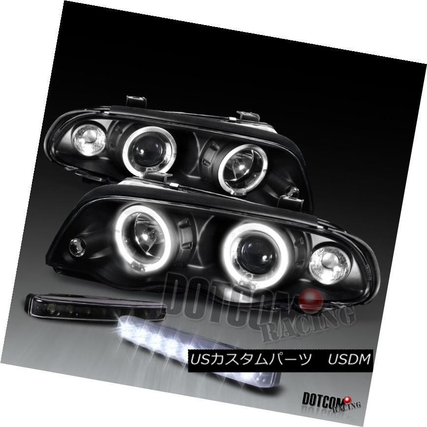 ヘッドライト 99-01 BMW E46 323 325 4Drブラックプロジェクターヘッドライト+ 8 LEDフォグDRLバンパーランプ 99-01
