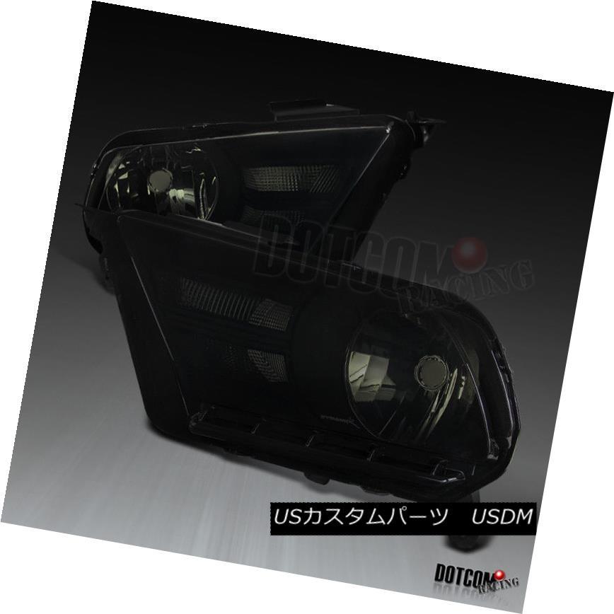 ヘッドライト 2010-2014フォードマスタングブラックスモークヘッドライトヘッドランプを左右に駆動 2010-2014 Ford Mustang