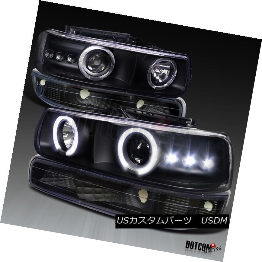 ヘッドライト 99-02 Silverado 00-06タホー郊外の黒色LEDプロジェクターヘッドライト+バーン  /ランプ