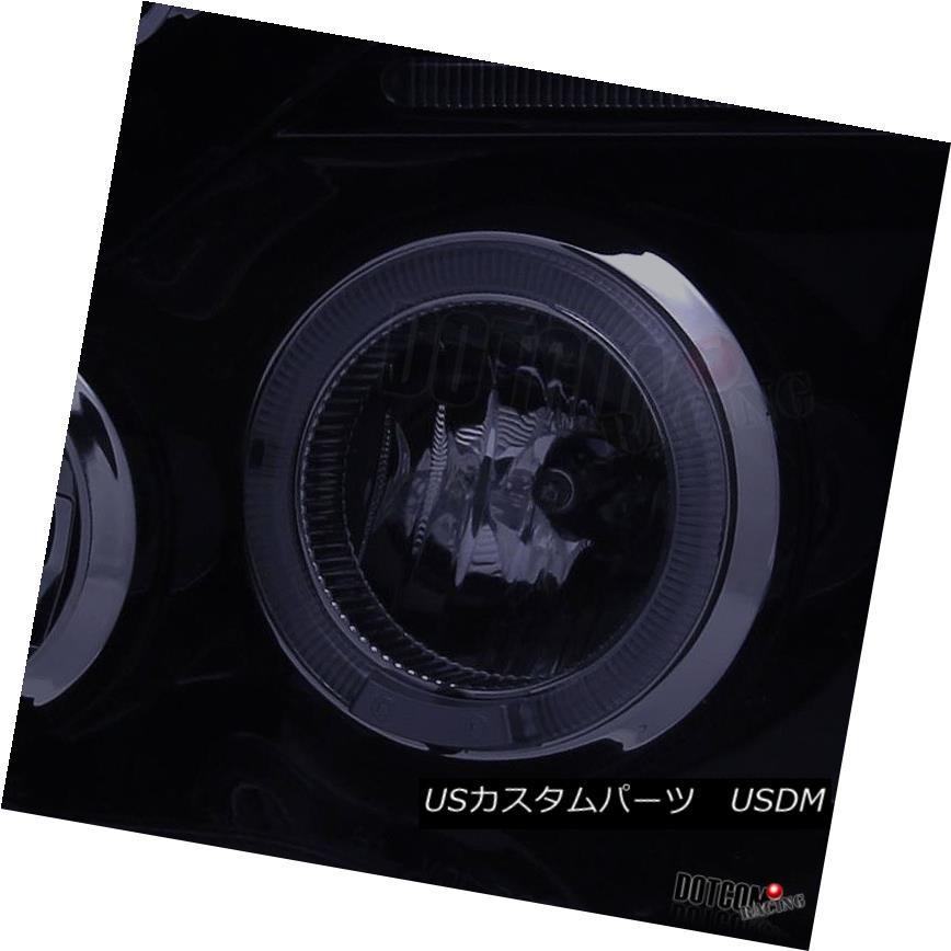 ヘッドライト 2005-2011 Toyota Tacoma Glossy BlackデュアルハローLEDプロジェクターヘッドライトスモーク 2005_2