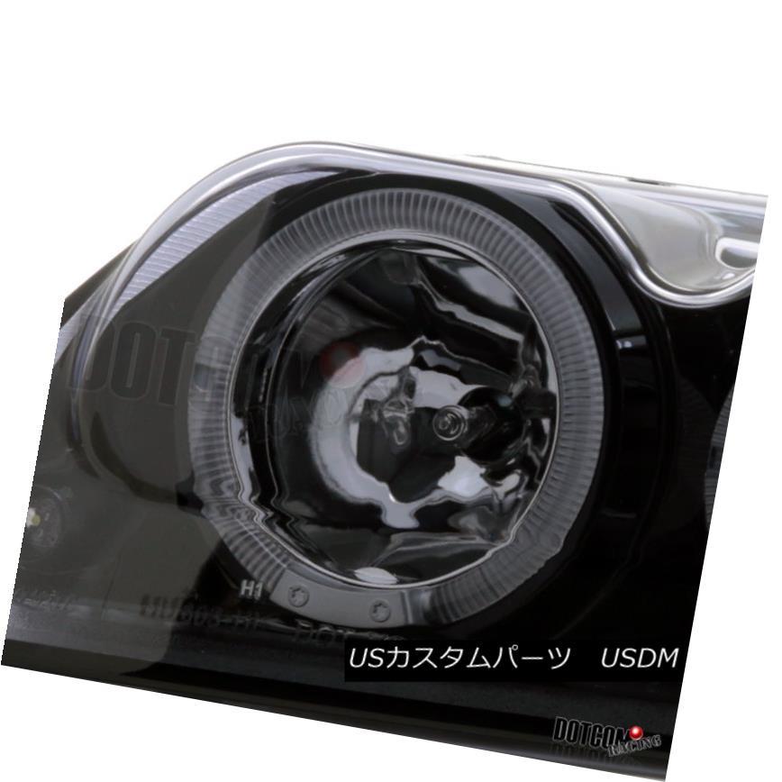 ヘッドライト 1999-2004 Ford Mustang LED Halo Rim GlossyブラックプロジェクターヘッドライトLeft + Riの画像